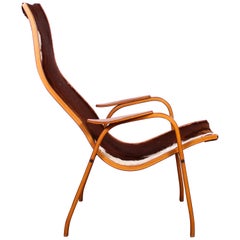 Midcentury Yngve Ekström Teak "Kurva" Lounge Chair