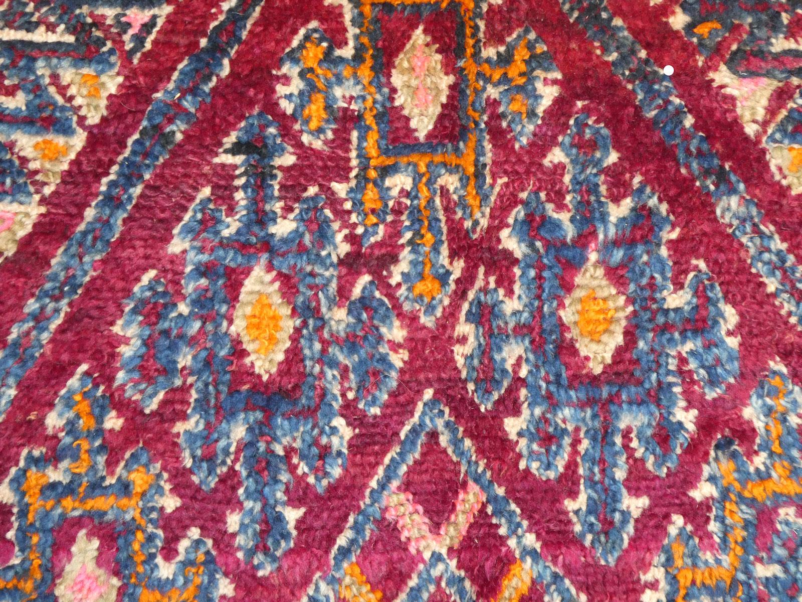 Annodato a mano Tappeto in lana marocchina Zayane Midcentury 5'6 x 10'6 in vendita