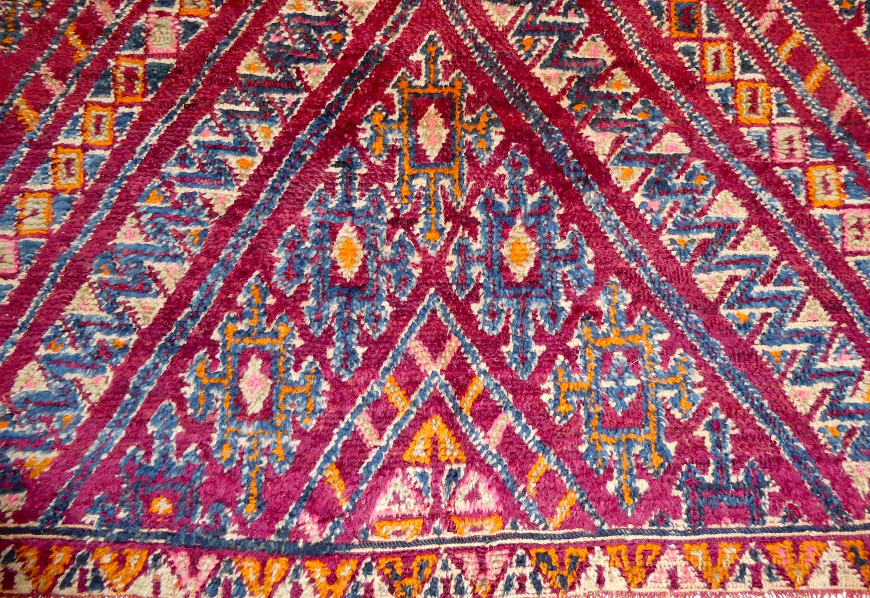 Tappeto in lana marocchina Zayane Midcentury 5'6 x 10'6 In condizioni buone in vendita a Los Angeles, CA