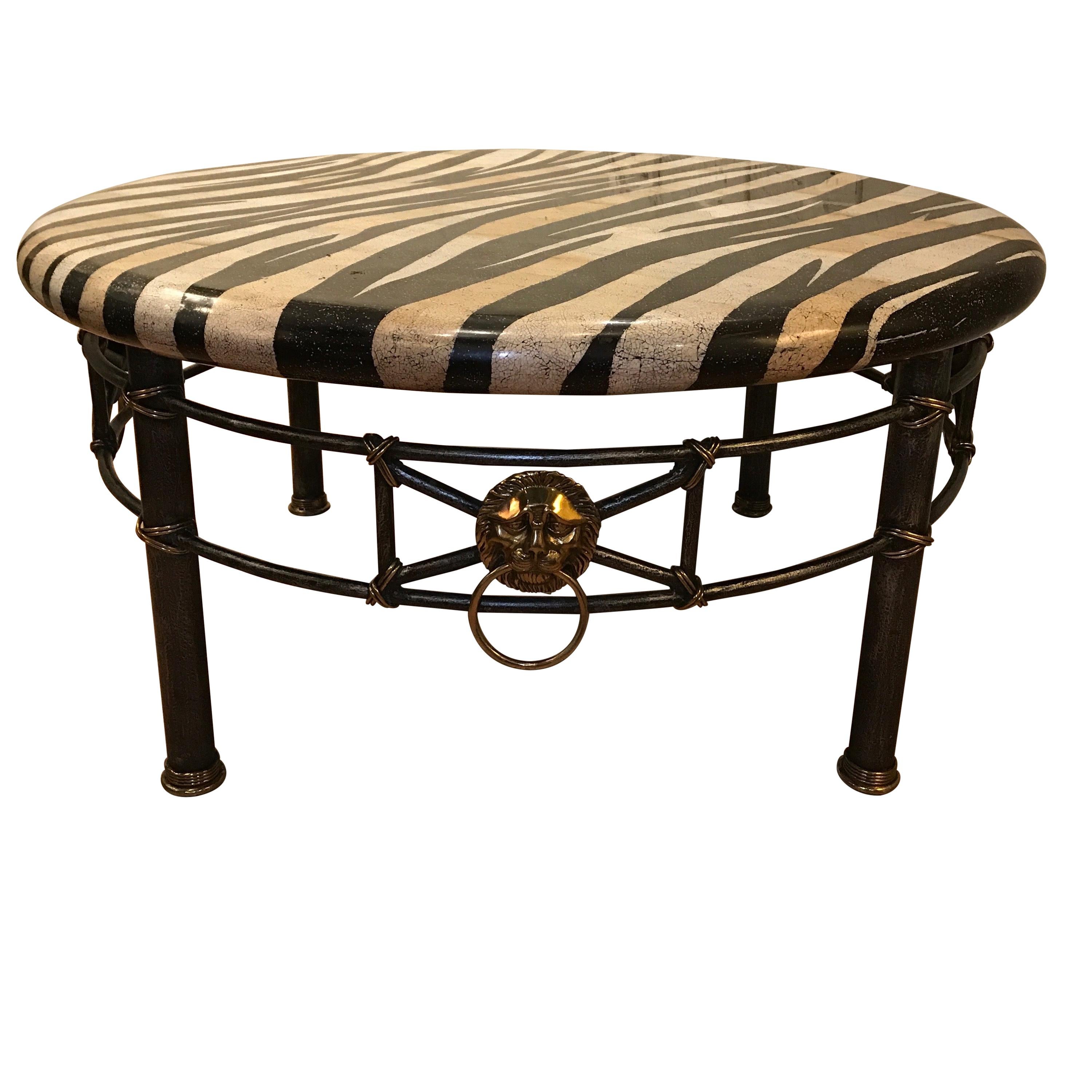 Coffee Table with Top of Zebra Skin at 1stDibs zebra coffee table