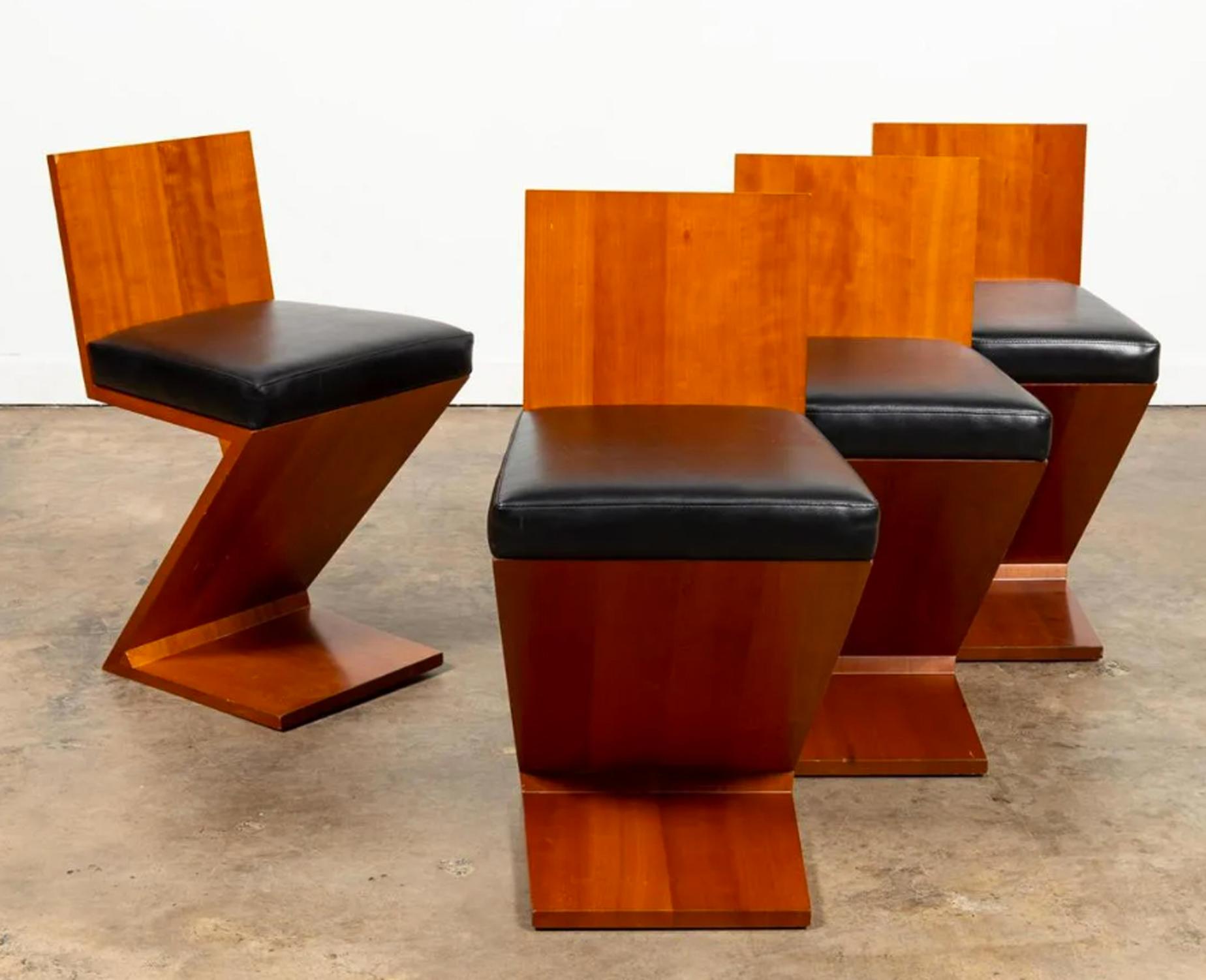 Gerrit Rietveld for Cassina, circa 1980s. Produced in Italy
Set of four 