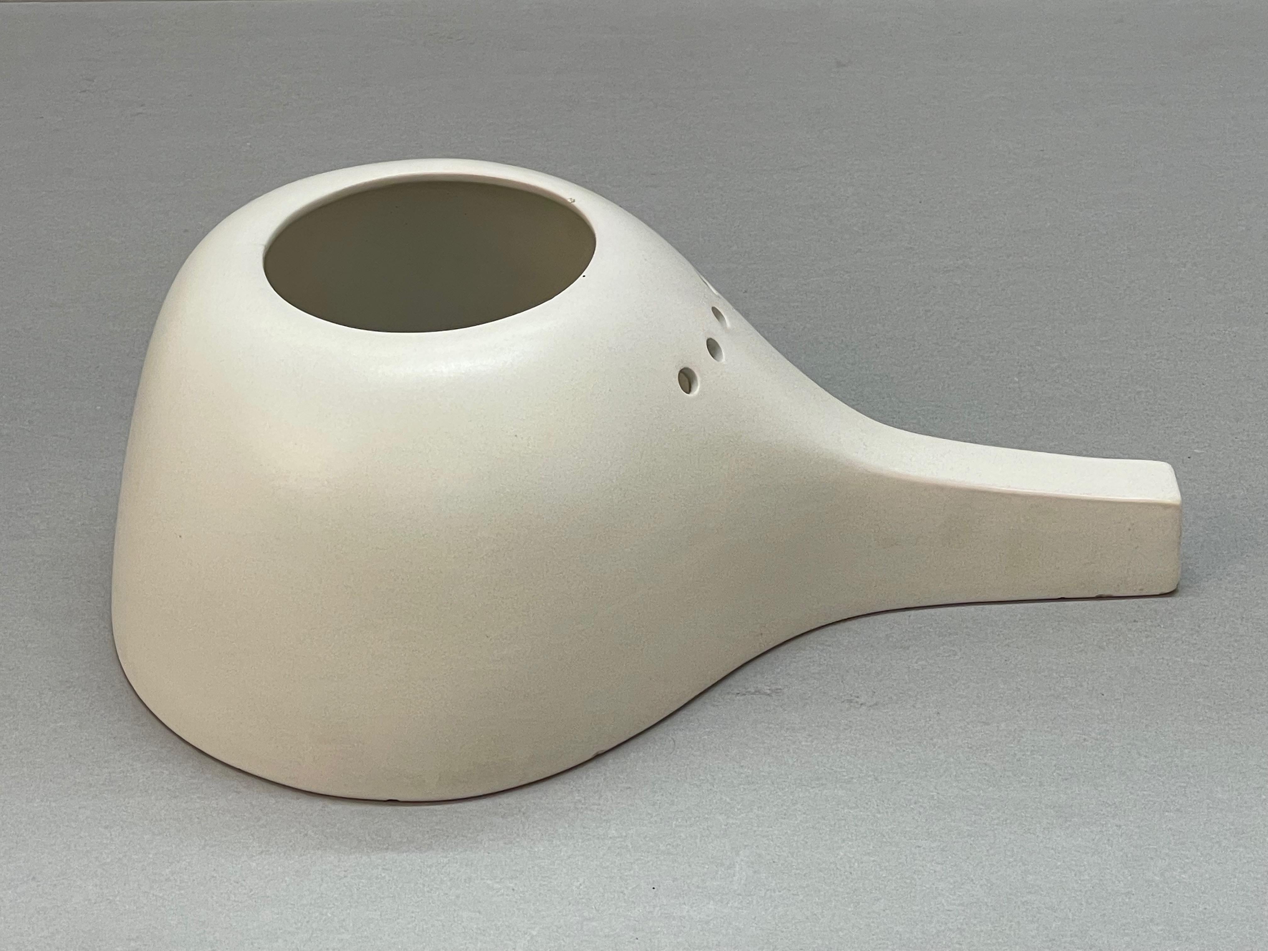 Mid-Century Modern MIdcentury ZS White Ceramic Italian Vase for Nove Bassano del Grappa, 1960s For Sale