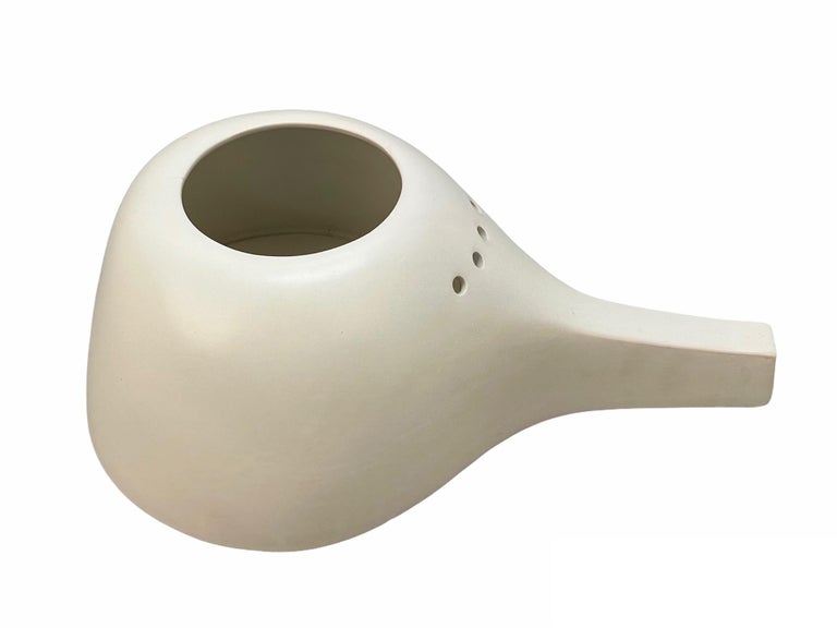 MIdcentury ZS White Ceramic Italian Vase for Nove Bassano del Grappa, 1960s For Sale 3