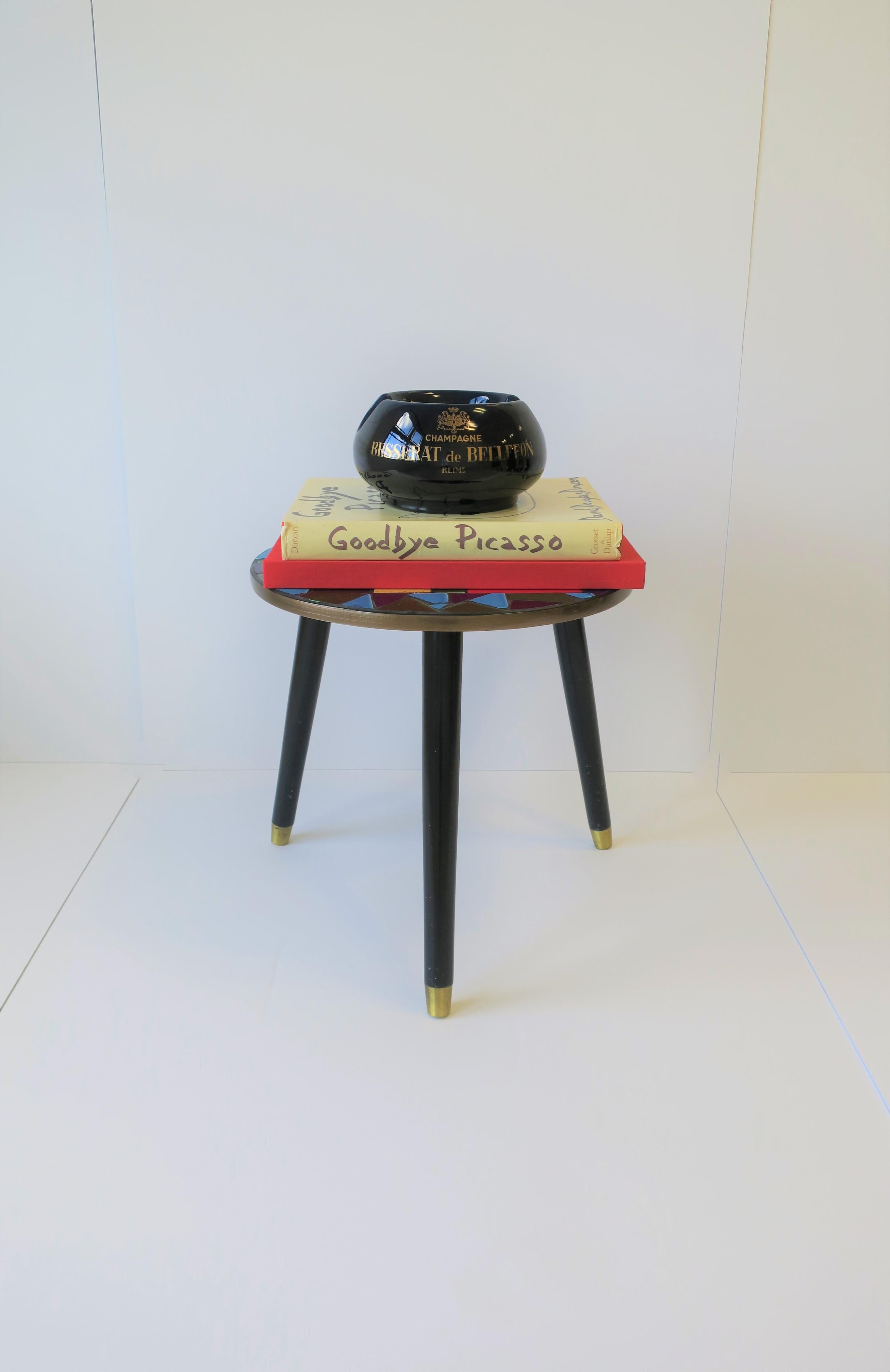 Mid-20th Century Mid-Centuy Modern Tile Mosaic Round Side Table