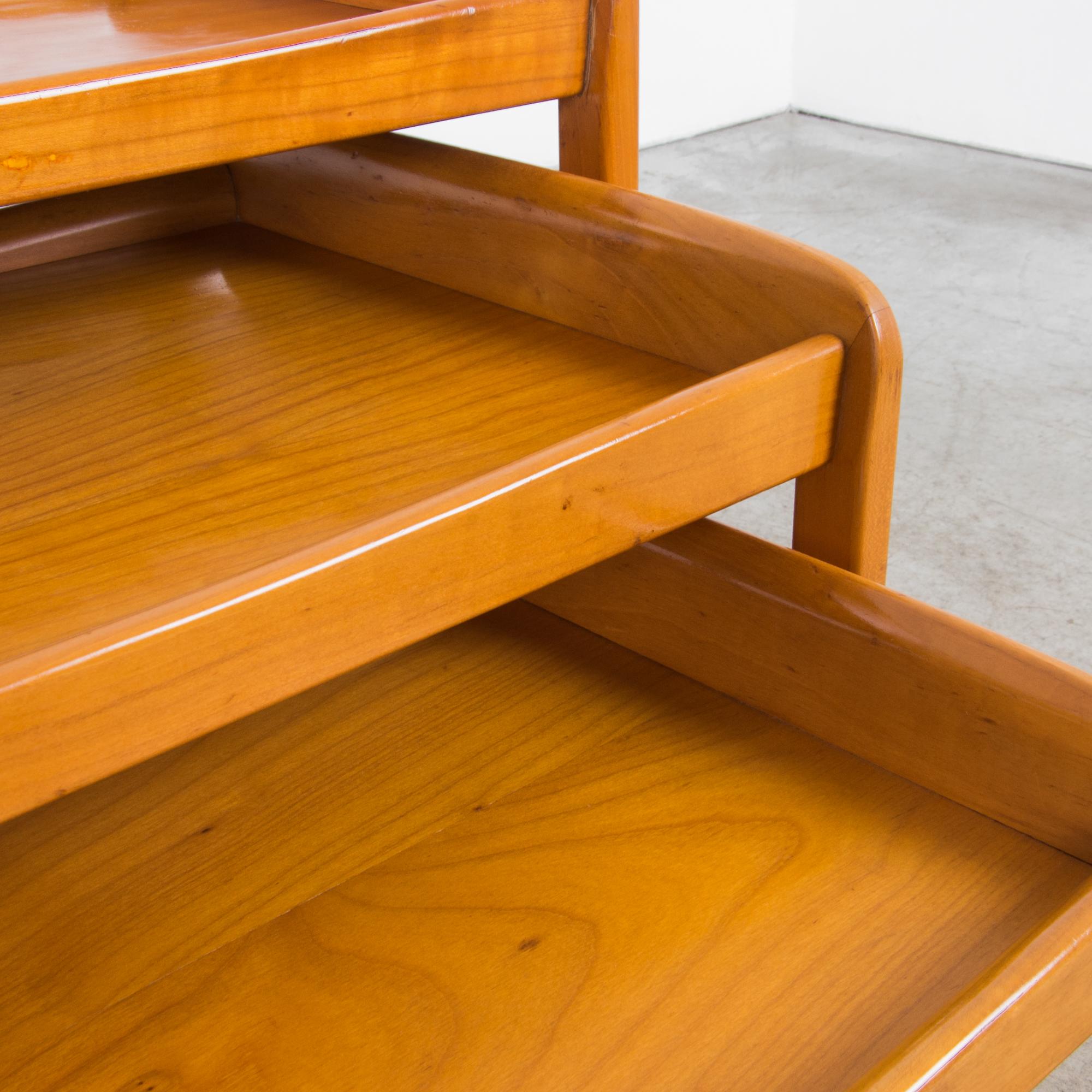 Mid-Century Modern Wooden Nesting Tables, Set of Three 3