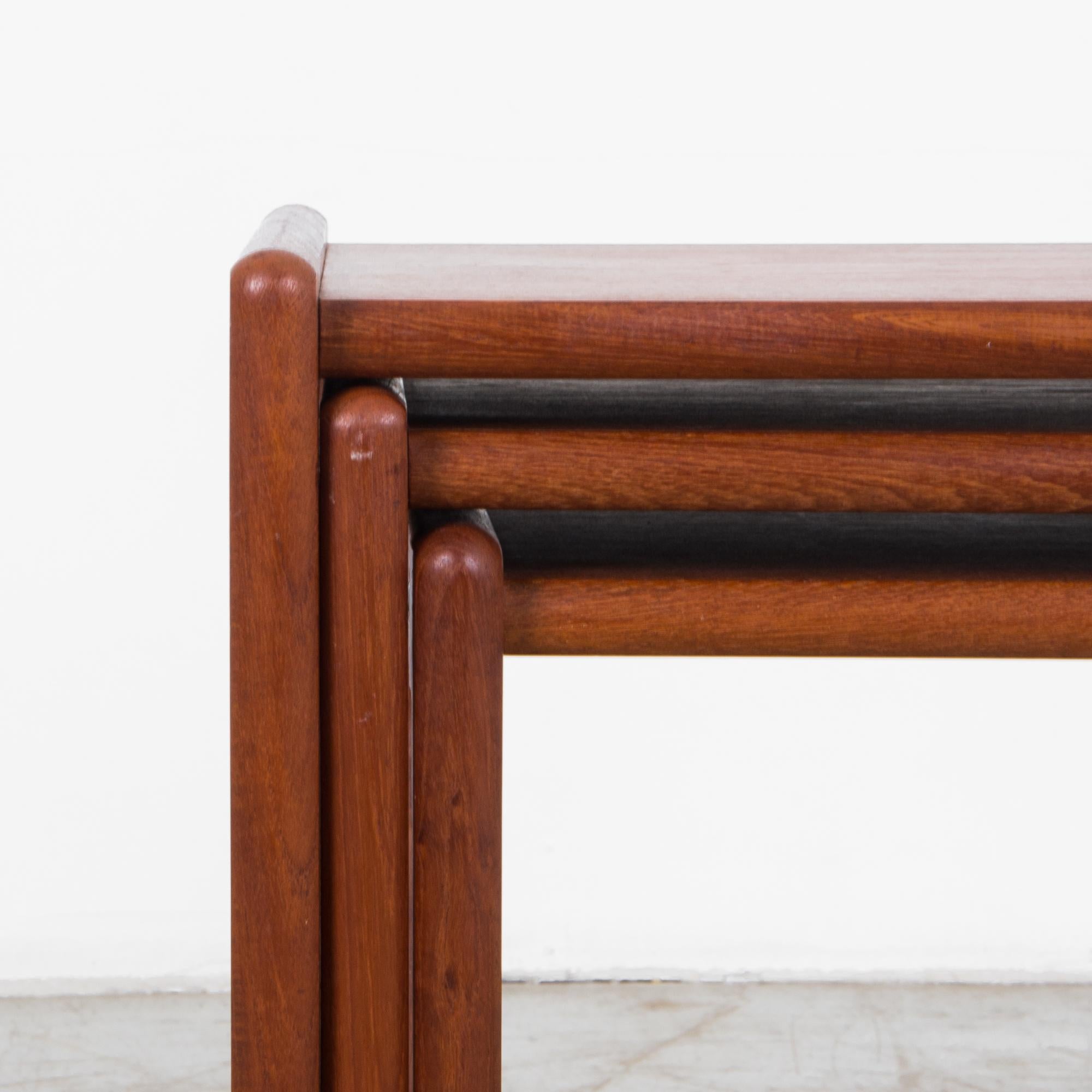 Mid-Century Modern Wooden Nesting Tables, Set of Three 3