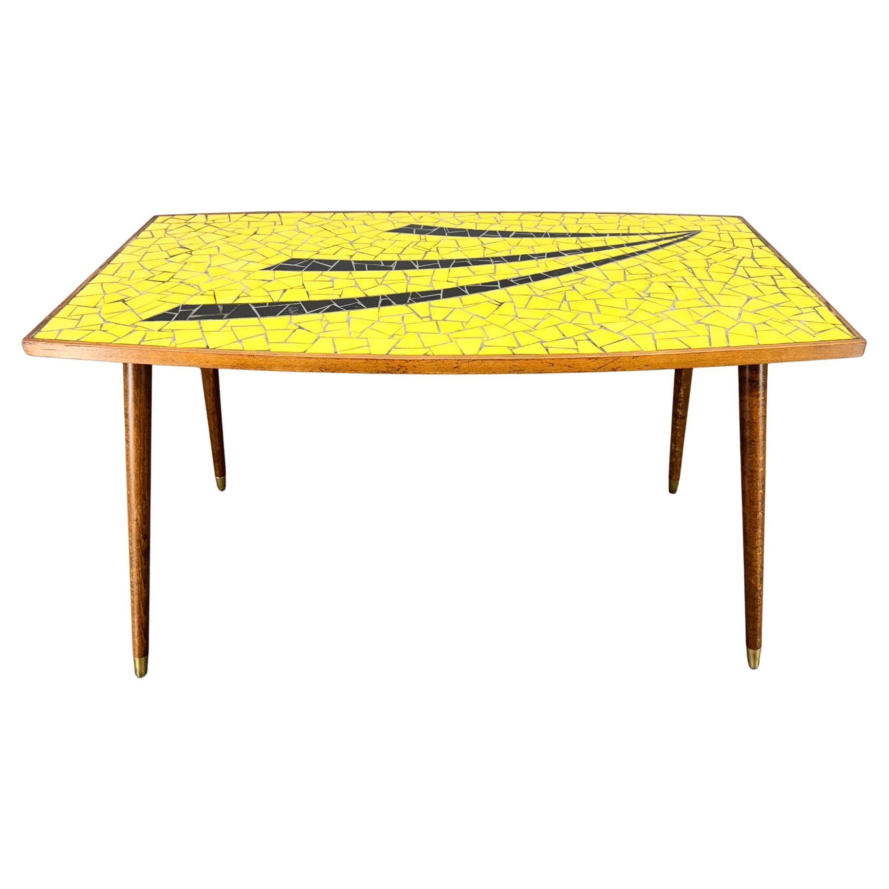 Table basse ou d'appoint Mozaik en bois et verre du milieu du siècle, Allemagne en vente