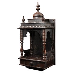Middle 20th century Antique wooden Indian temple from India