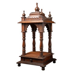 Middle 20th century Antique wooden Indian temple from India