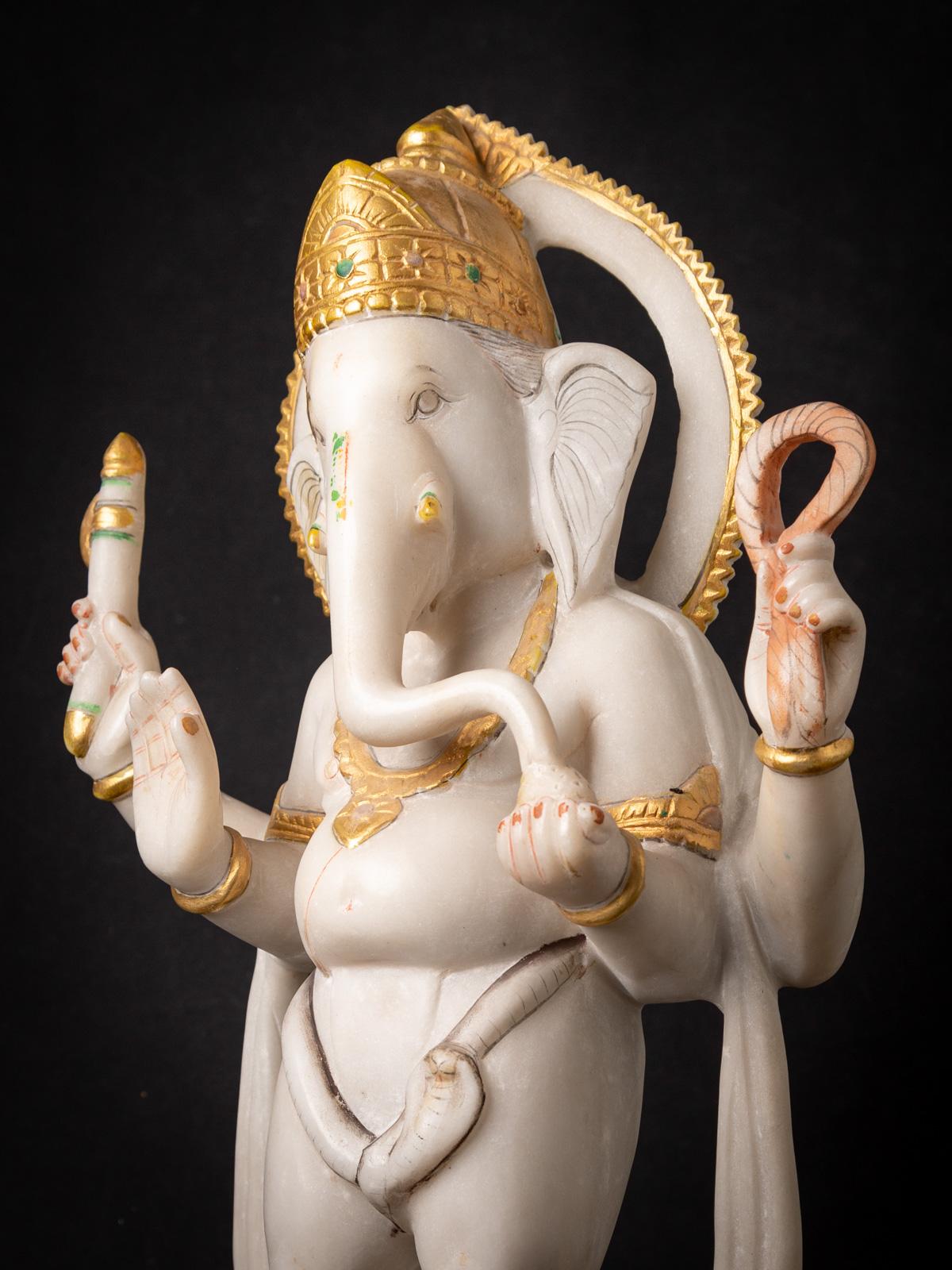 Indian Middle 20th century Beautiful old marble Ganesha from India For Sale