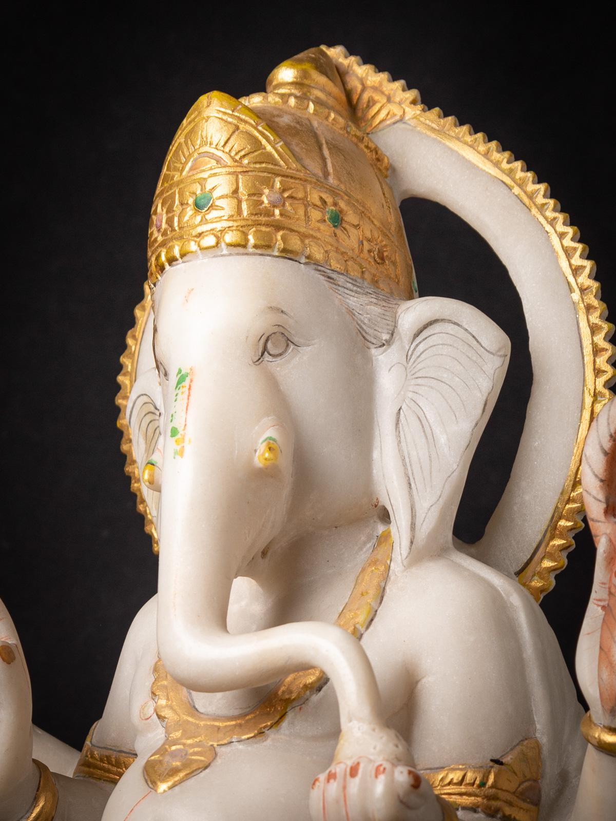 Middle 20th century Beautiful old marble Ganesha from India In Good Condition For Sale In DEVENTER, NL