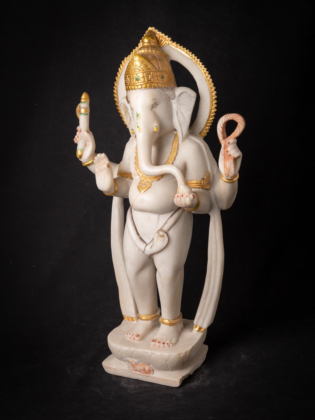 Marble Middle 20th century Beautiful old marble Ganesha from India For Sale
