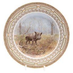 Middle 20th Century Fauna Danica Sus Scrofa Royal Copenhagen Large Plate