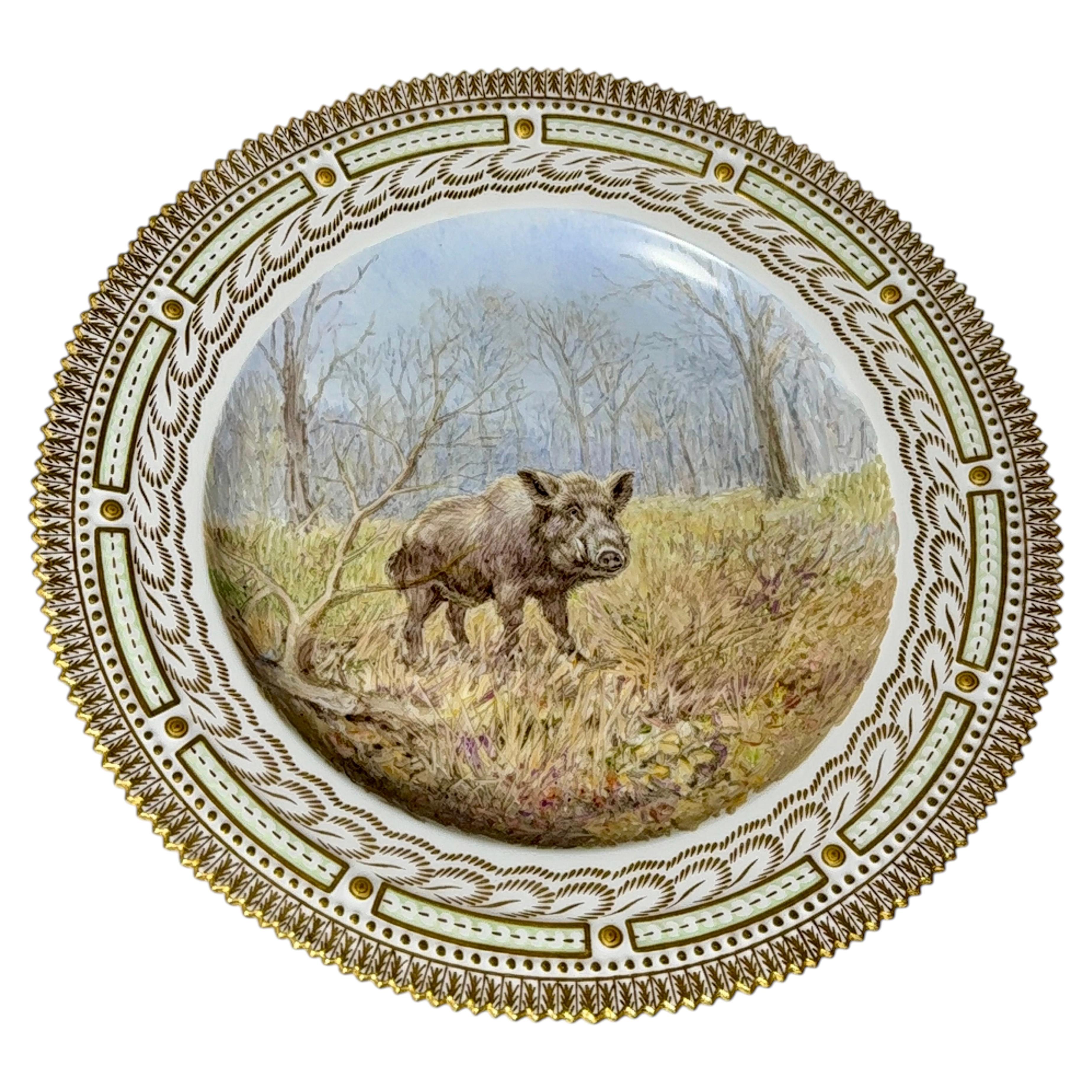 Milieu du XXe siècle Fauna Danica Sus Scrofa Grande assiette de Royal Copenhagen