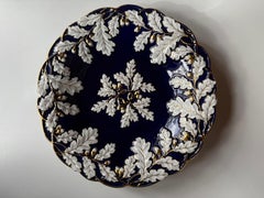 Mitte 20. Jahrhundert Meissener Prunkteller Kobalt vergoldet 11" Zoll