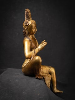 Middle 20th century Old bronze Bodhisattva Avalokiteshvara from Nepal