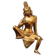 Middle 20th century Old bronze Bodhisattva Avalokiteshvara from Nepal