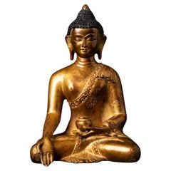 Middle 20th century Old bronze Buddha statue from Nepal