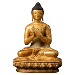 Middle 20th century Old bronze Buddha statue from Nepal from Nepal
