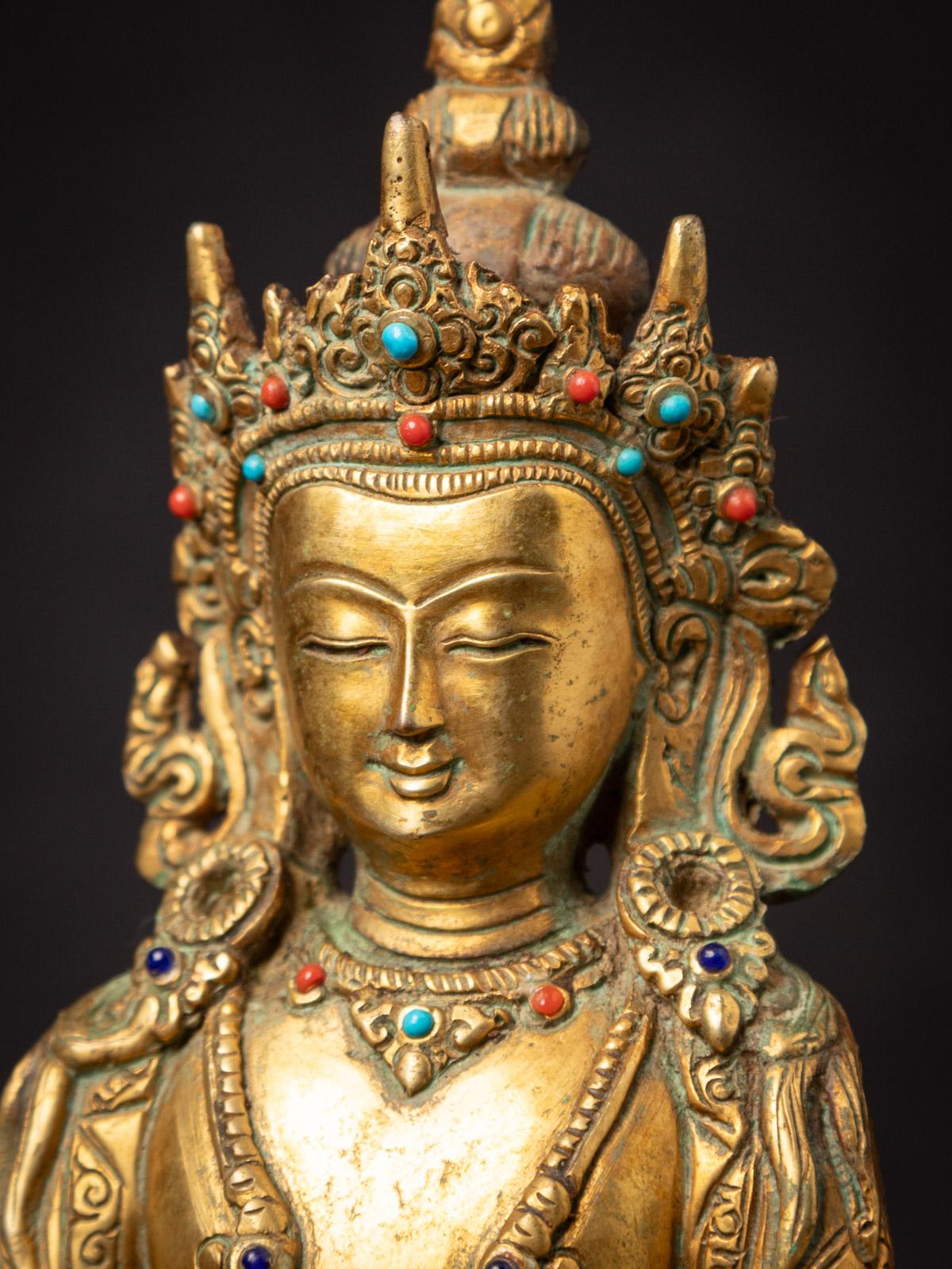 Middle 20th century Old bronze Nepali Aparmita Buddha from Nepal 5