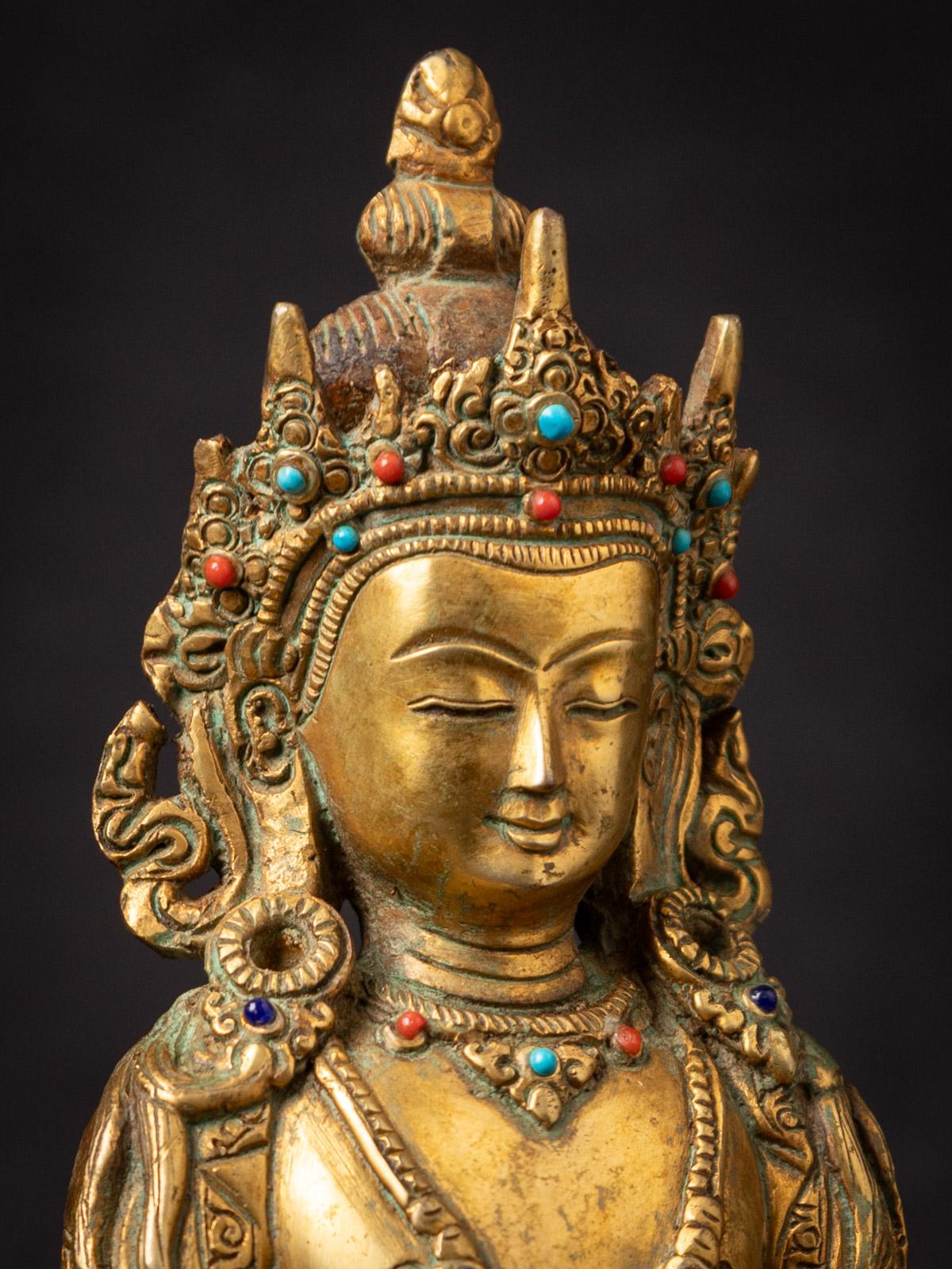 Middle 20th century Old bronze Nepali Aparmita Buddha from Nepal In Good Condition In DEVENTER, NL