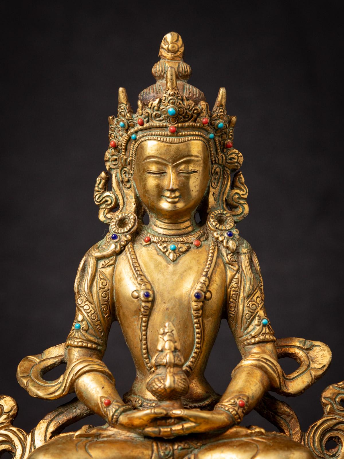 20th Century Middle 20th century Old bronze Nepali Aparmita Buddha from Nepal