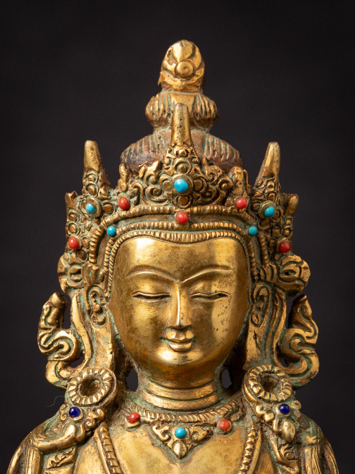 Bronze Middle 20th century Old bronze Nepali Aparmita Buddha from Nepal