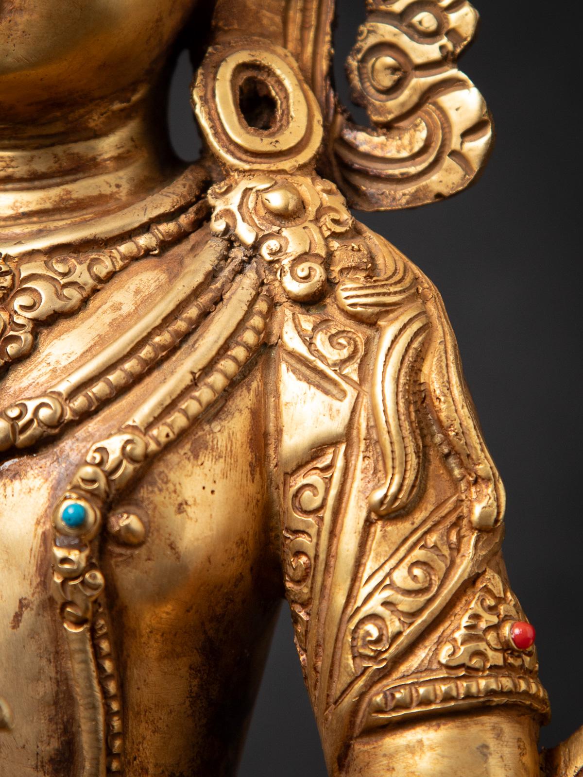 Mediados del siglo XX Antiguo Buda nepalí Aparmita de bronce en Dhyana mudra en venta 11