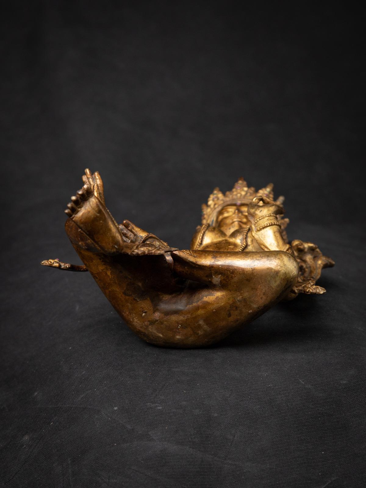 Middle 20th century Old bronze Nepali Basundhara statue in Varada Mudra 10