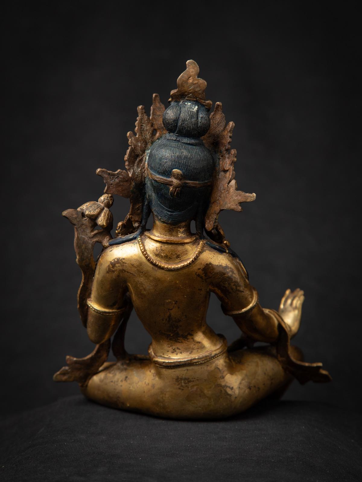 Nepalese Middle 20th century Old bronze Nepali Basundhara statue in Varada Mudra