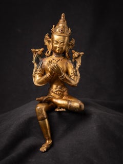 Milieu du 20e siècle Statue de bodhisattva en bronze du Népal