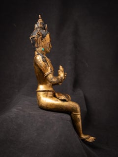 Milieu du 20e siècle Statue de bodhisattva en bronze du Népal