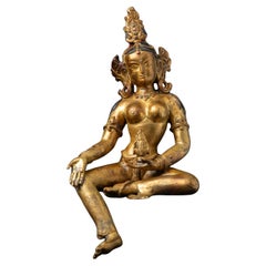 Milieu du 20e siècle Statue de bodhisattva en bronze du Népal