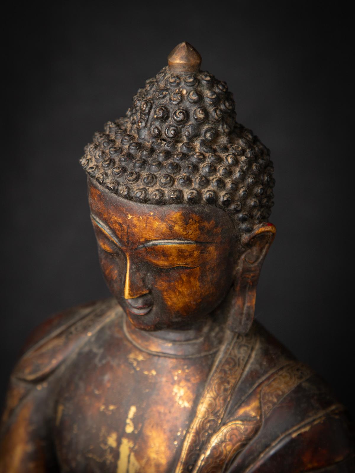 Milieu du 20e siècle Ancien bronze Népalais Bouddha Shakyamuni - OriginalBuddhas en vente 2