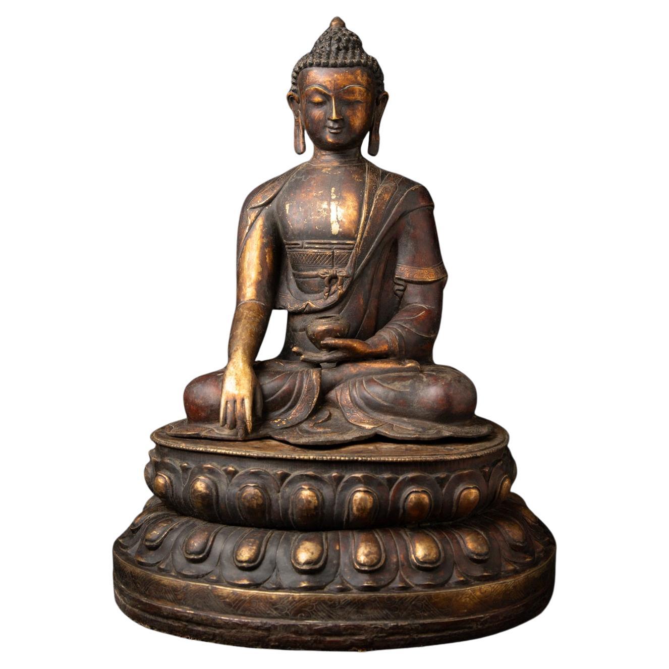 Middle 20th century Old bronze Nepali Buddha Shakyamuni - OriginalBuddhas