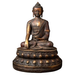 Middle 20th century Old bronze Nepali Buddha Shakyamuni - OriginalBuddhas