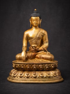 Middle 20th century Old bronze Nepali Buddha statue from Nepal