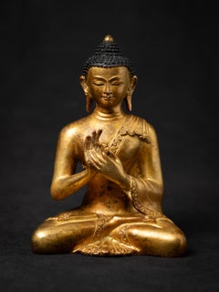 Middle 20th century Old bronze Nepali Buddha statue from Nepal