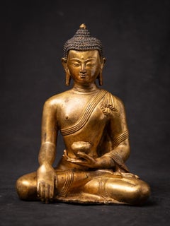 Middle 20th century Old bronze Nepali Buddha statue from Nepal