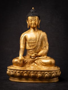 Middle 20th century Old bronze Nepali Buddha statue from Nepal
