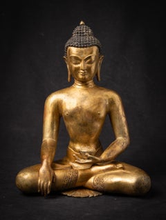 Statua di Buddha nepalese in bronzo della metà del 20° secolo