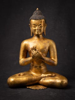 Statua di Buddha nepalese in bronzo della metà del 20° secolo