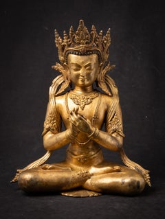 Statua di Buddha nepalese in bronzo della metà del 20° secolo