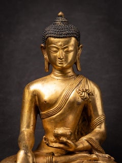 Alte Nepal-Buddha-Statue aus Bronze aus Nepal aus dem mittleren 20. Jahrhundert