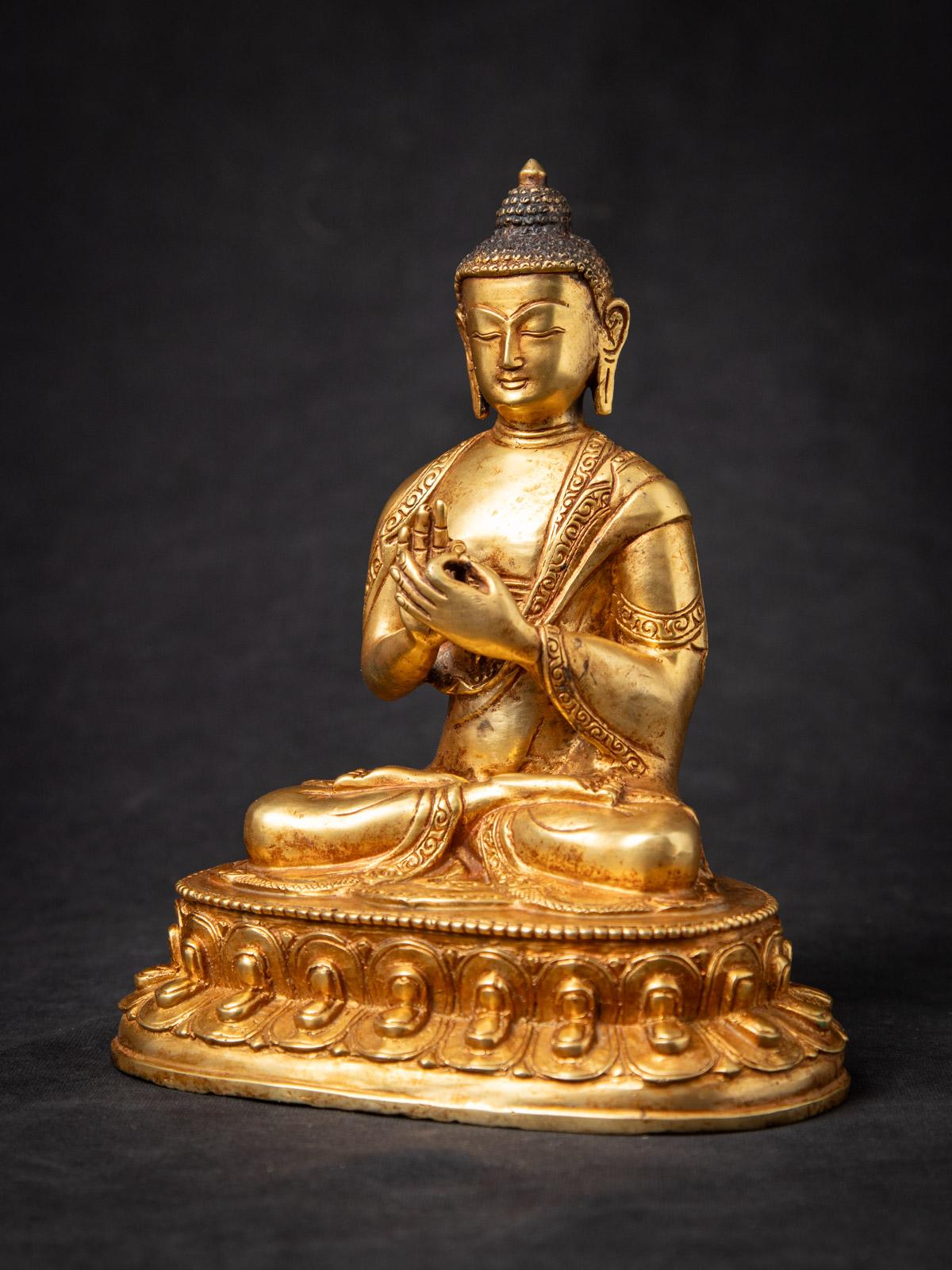 20th Century Middle 20th century Old bronze Nepali Buddha statue from Nepal For Sale