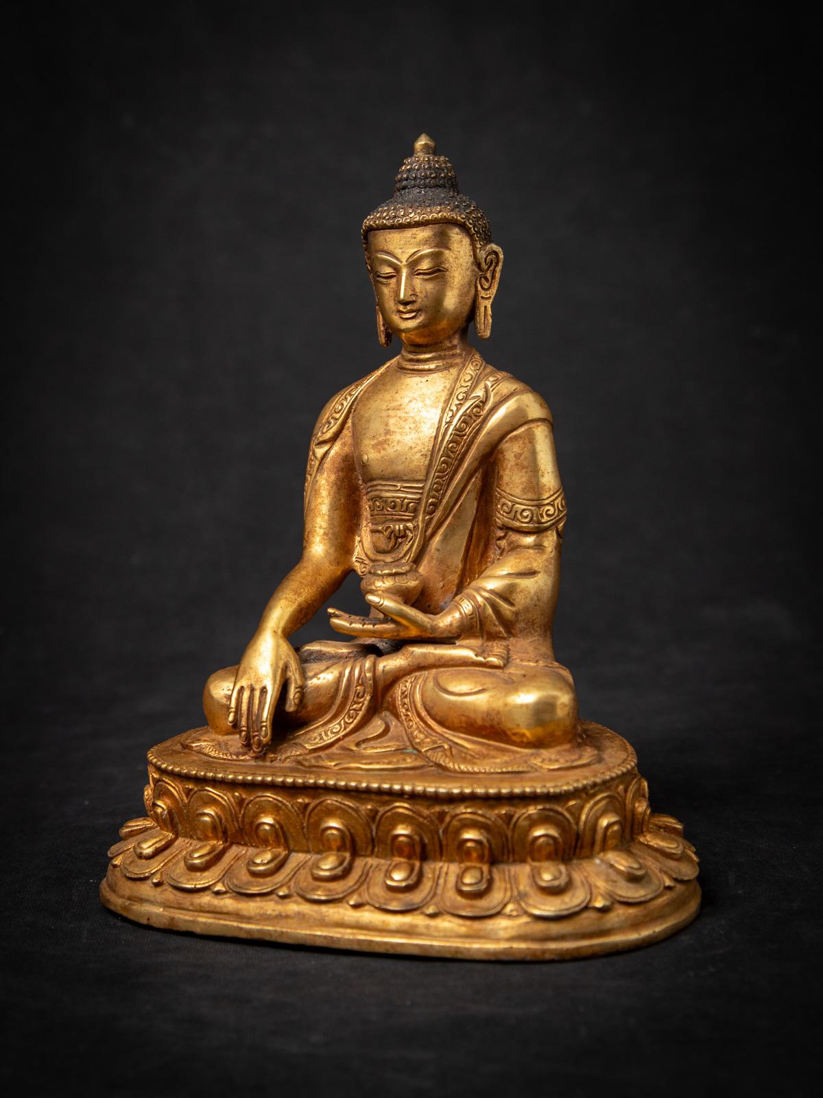 Alte Nepal-Buddha-Statue aus Bronze aus Nepal aus dem mittleren 20. Jahrhundert im Angebot 2