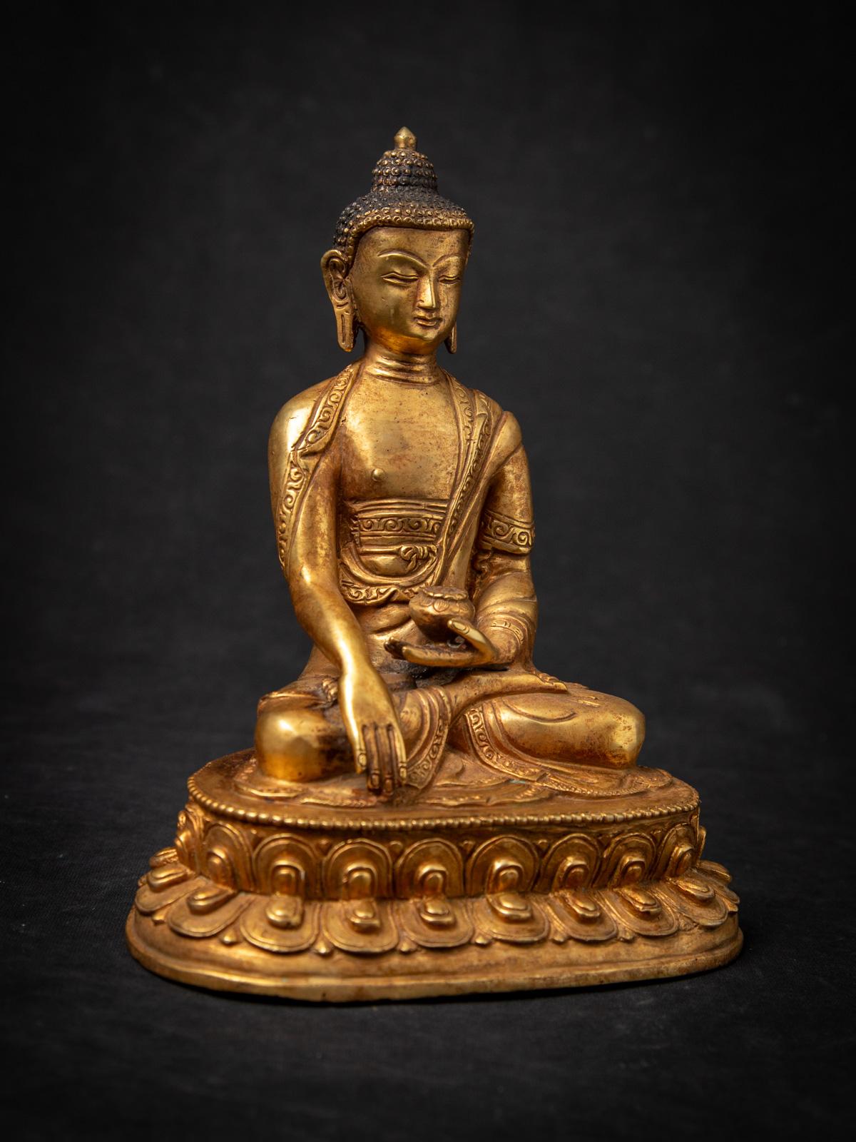 Alte Nepal-Buddha-Statue aus Bronze aus Nepal aus dem mittleren 20. Jahrhundert im Angebot 3