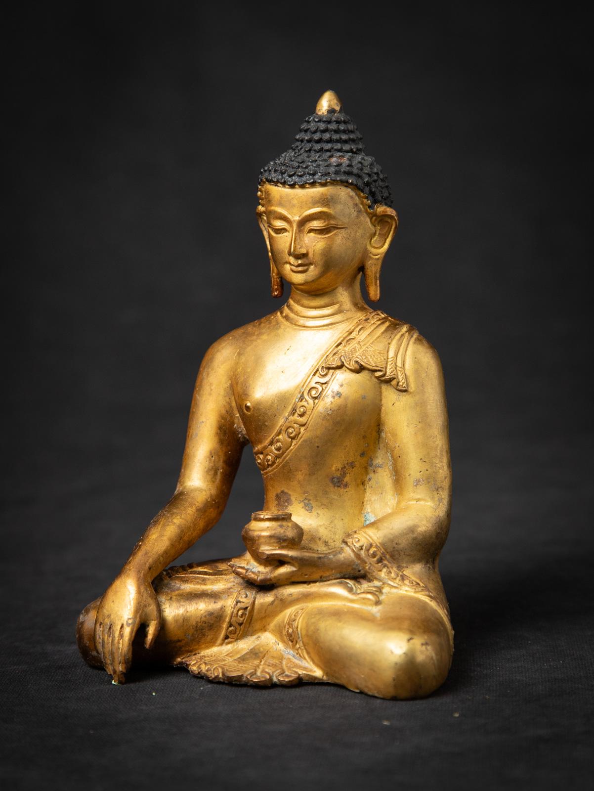 Alte Nepal-Buddha-Statue aus Bronze aus Nepal aus dem mittleren 20. Jahrhundert im Angebot 4