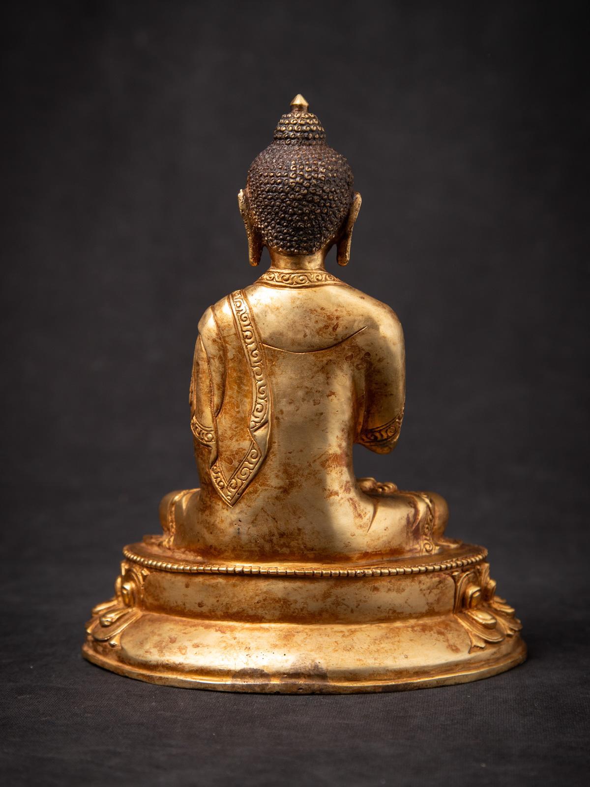 Middle 20th century Old bronze Nepali Buddha statue from Nepal For Sale 3