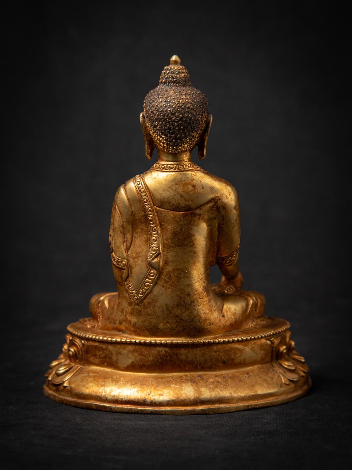Alte Nepal-Buddha-Statue aus Bronze aus Nepal aus dem mittleren 20. Jahrhundert im Angebot 5